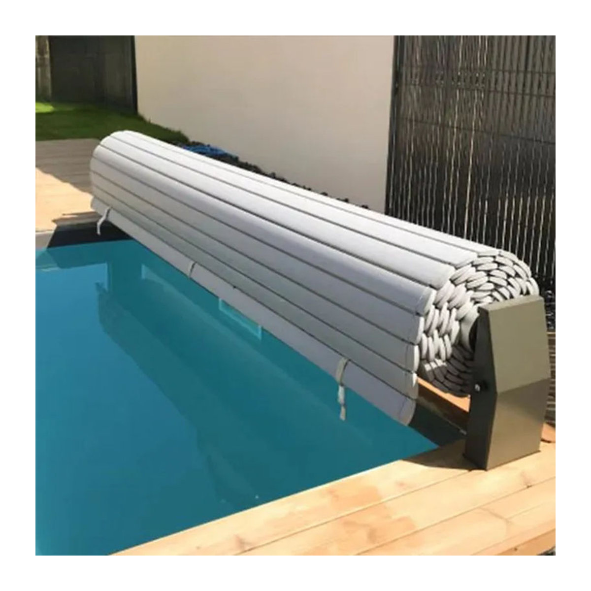 FGY Automatische Schwimmbadabdeckung aus Polycarbonat in Grau nach Maß - Bild 1