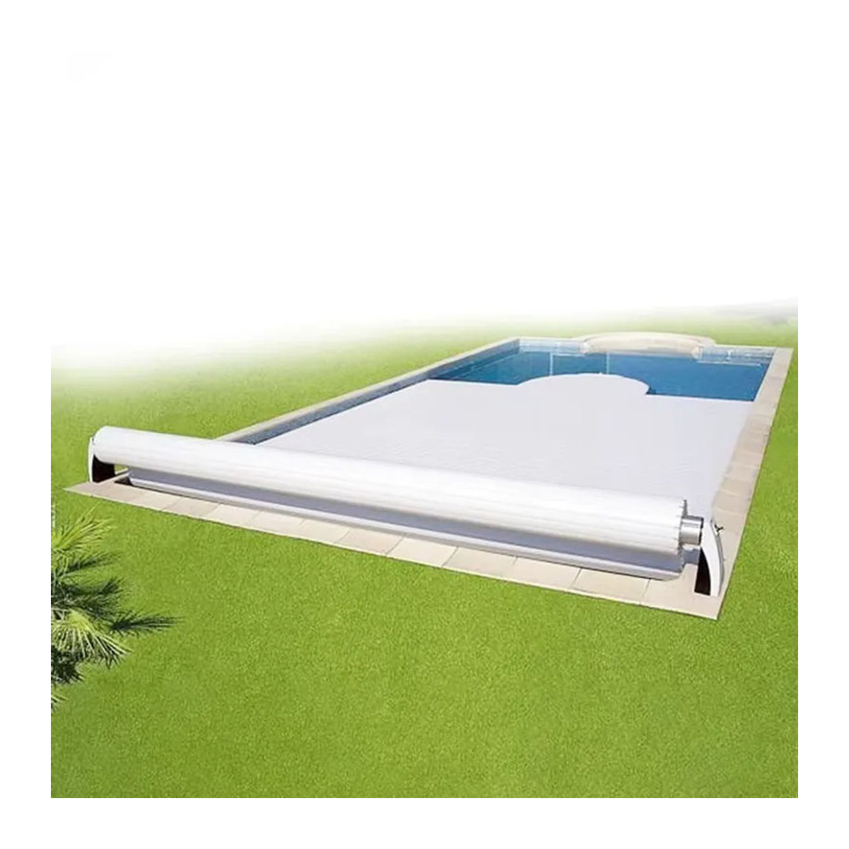 FGY Automatische Schwimmbadabdeckung aus Polycarbonat in Grau nach Maß - Bild 2