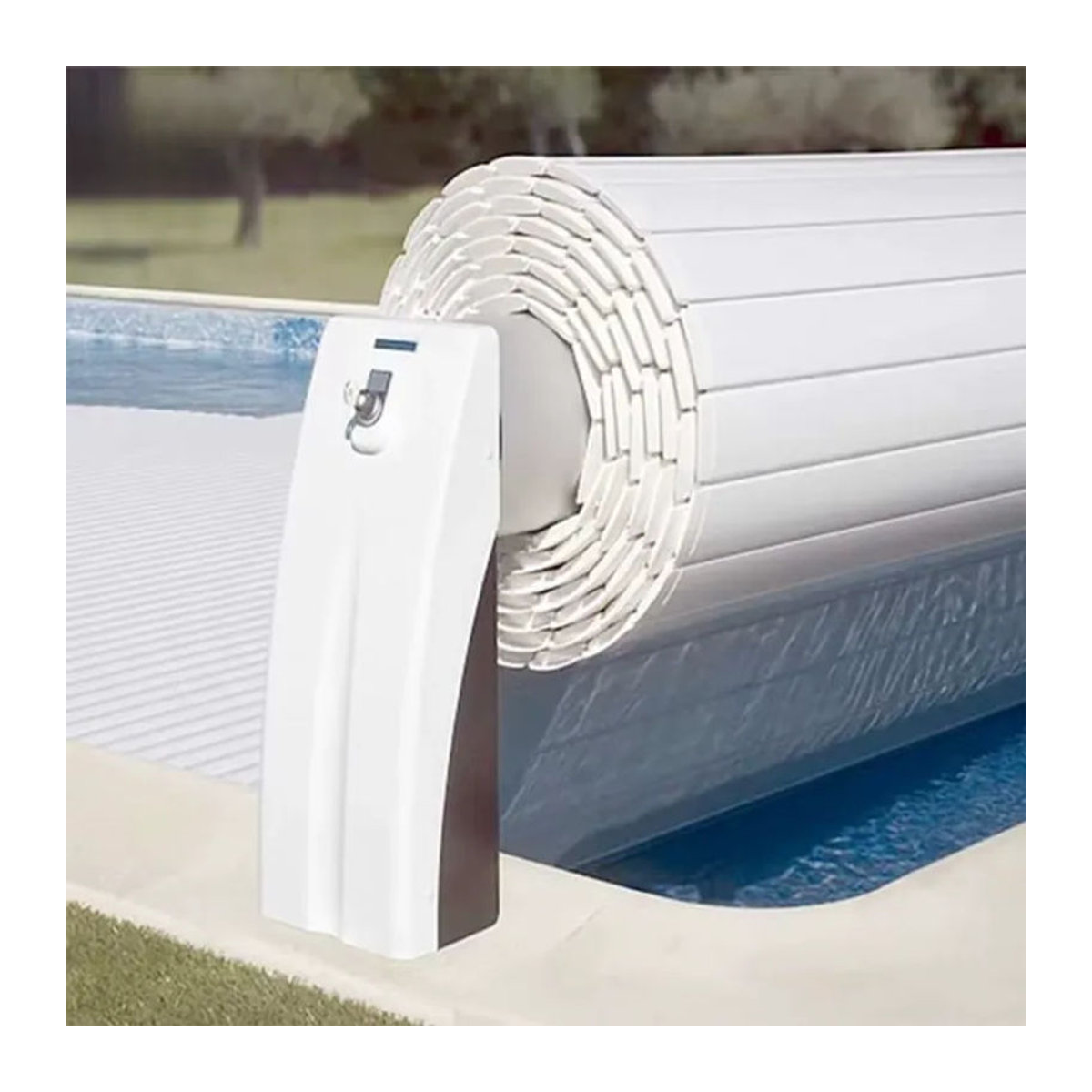 FGY Automatische Schwimmbadabdeckung aus Polycarbonat in Grau nach Maß - Bild 3