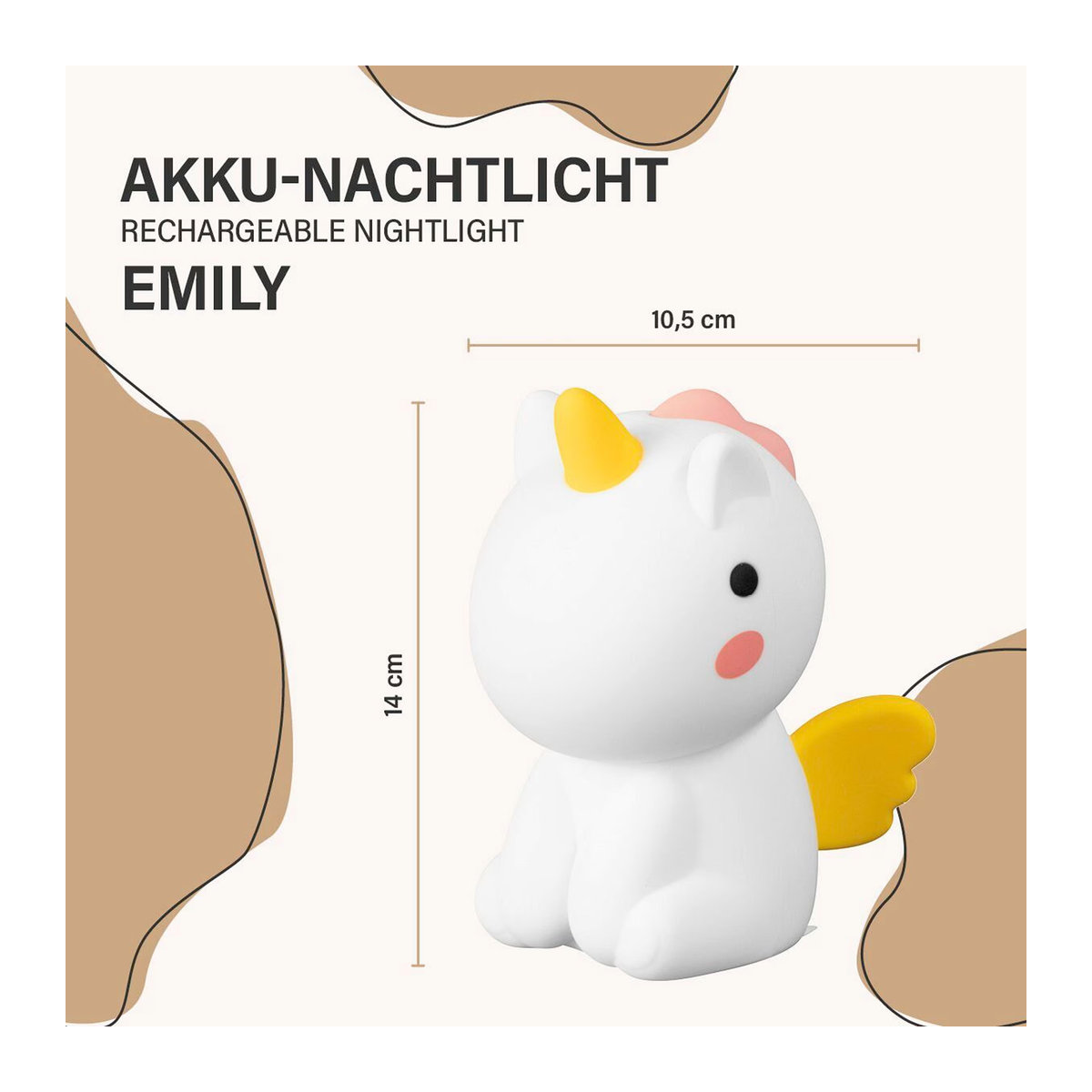 FH Lighting Nachtlicht Einhorn Emily LED Nachttischlampe in Weiß mit warmweißem Licht - Bild 4