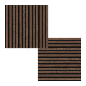 FIBROTECH® Square Akustikpaneele aus Holz, 2 Stück, Smoked Oak Braun, B/T/H: 52 x 52 x 2,2 cm