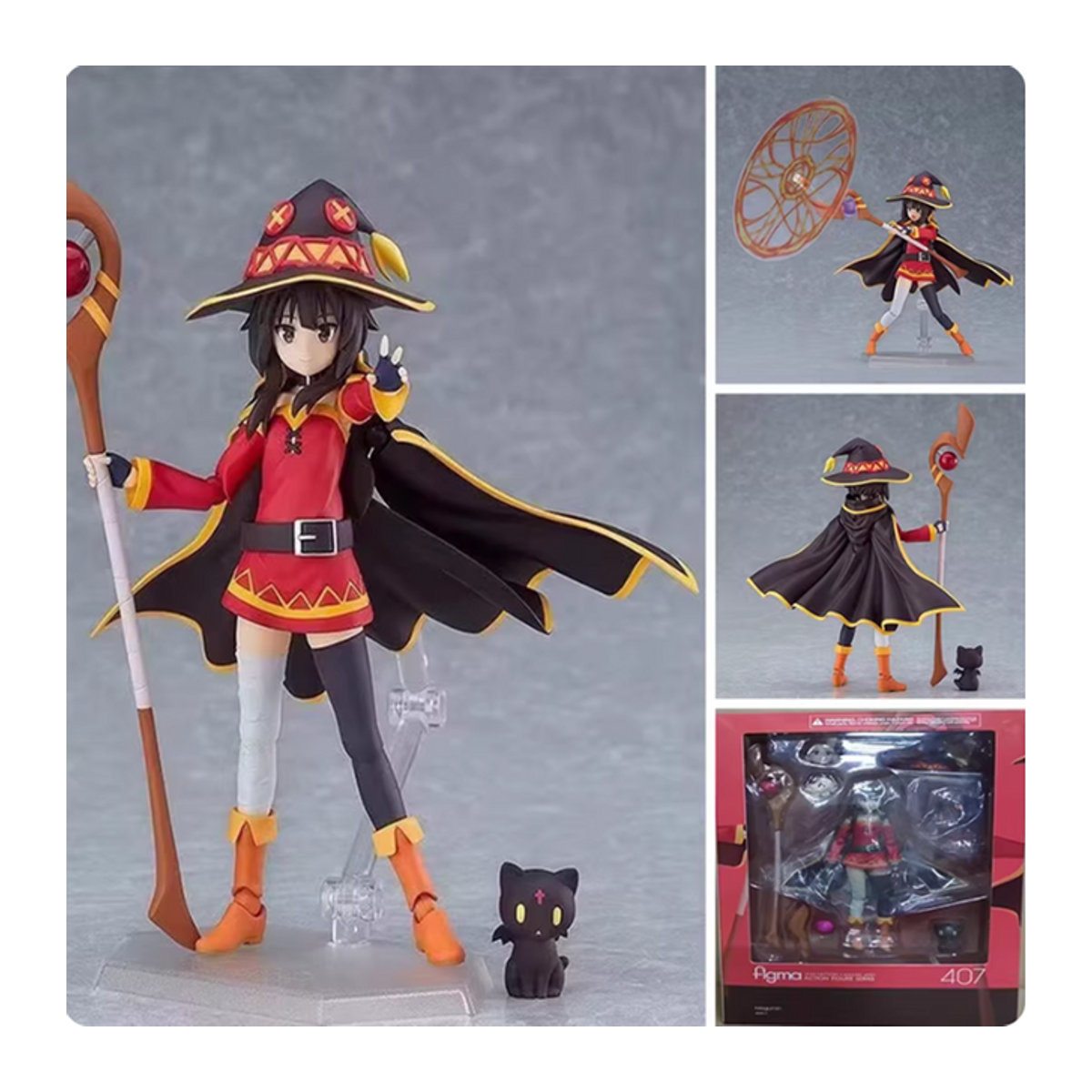 Figma 407 Megumin Figur aus Konosuba: Bless This Wonderful World! – Mehrfarbige Anime-Spielfigur aus Kunststoff - Bild 1