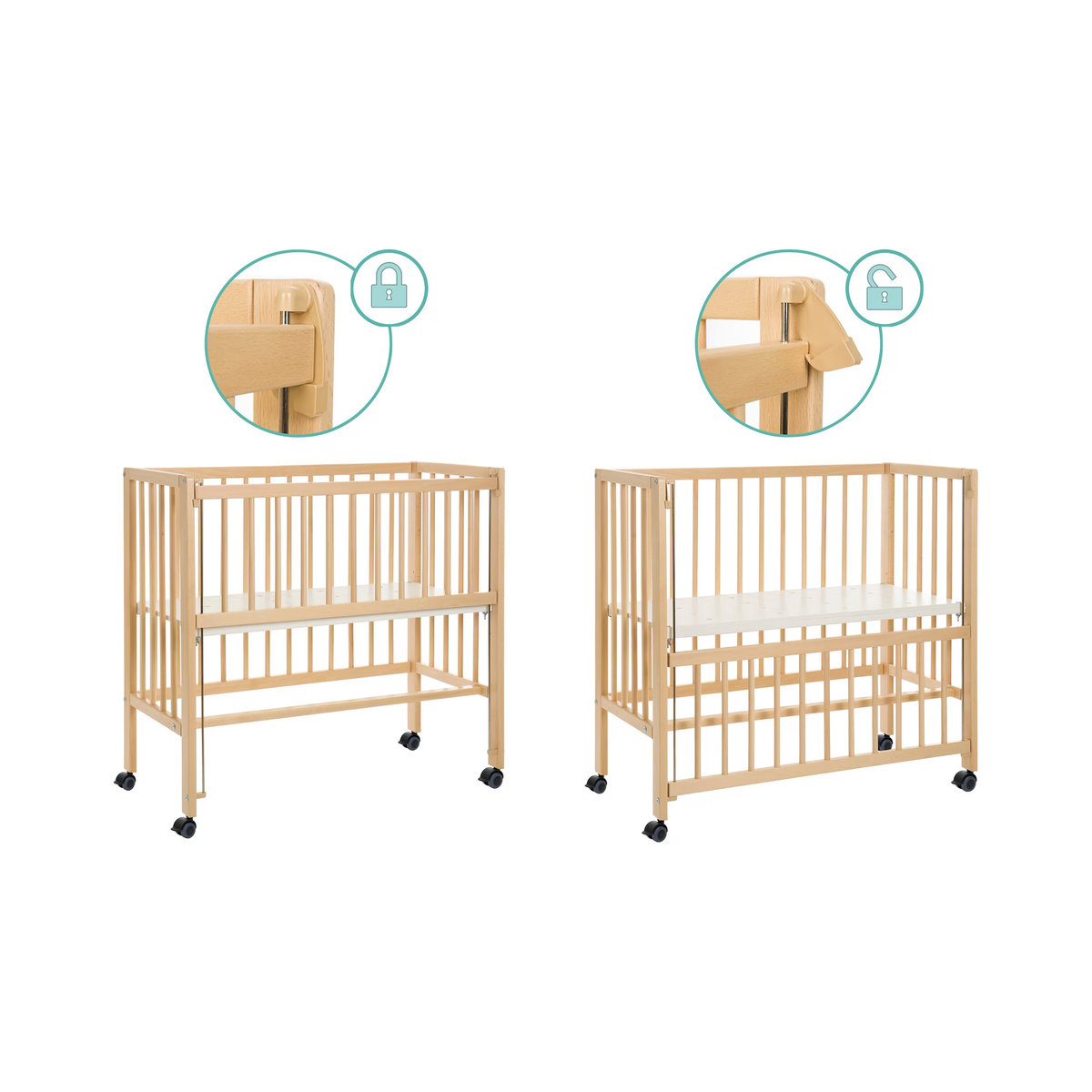 Fillikid Beistellbett Cocon aus Massivholz Buche Natur B/T/H: 90 x 40 x 91,5 cm - Bild 2