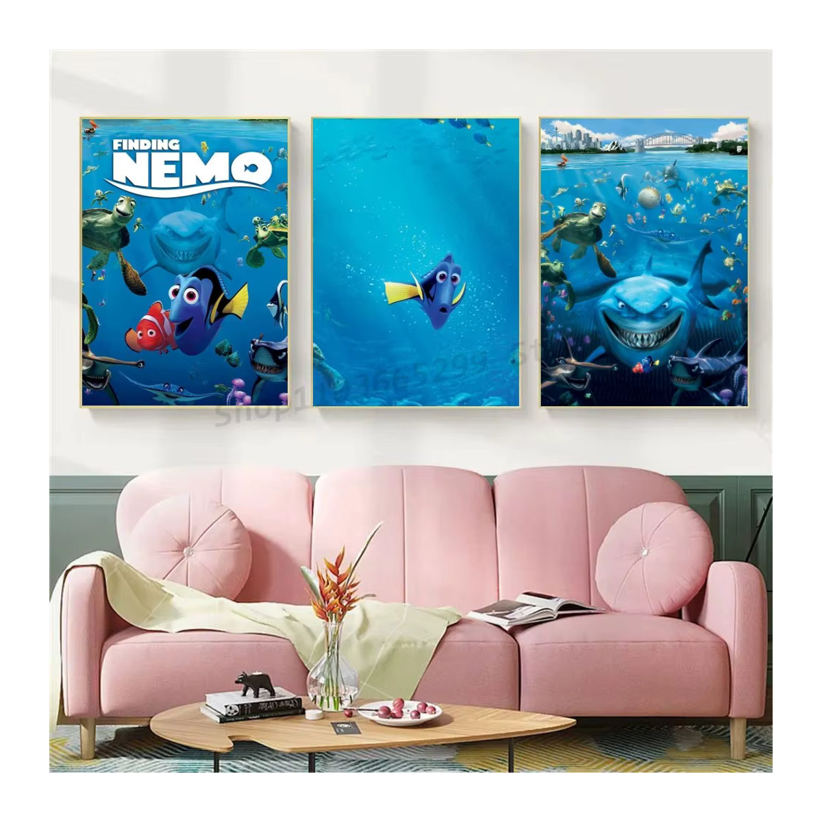 Findet Nemo Sea World Cartoon Wandaufkleber selbstklebend wasserfest aus Papier für Kinderzimmer und Bar, mehrfarbig - Bild 2