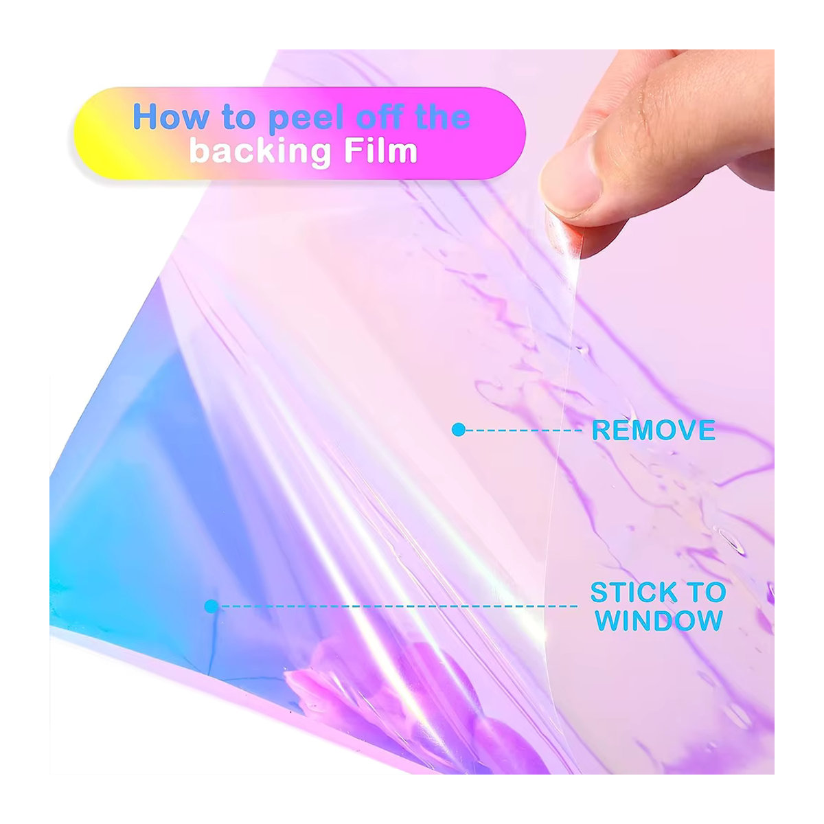 Findohope Holografische Fensterfolie Selbstklebend Transparent Mehrfarbig B/H: 30 x 30 cm - Bild 2