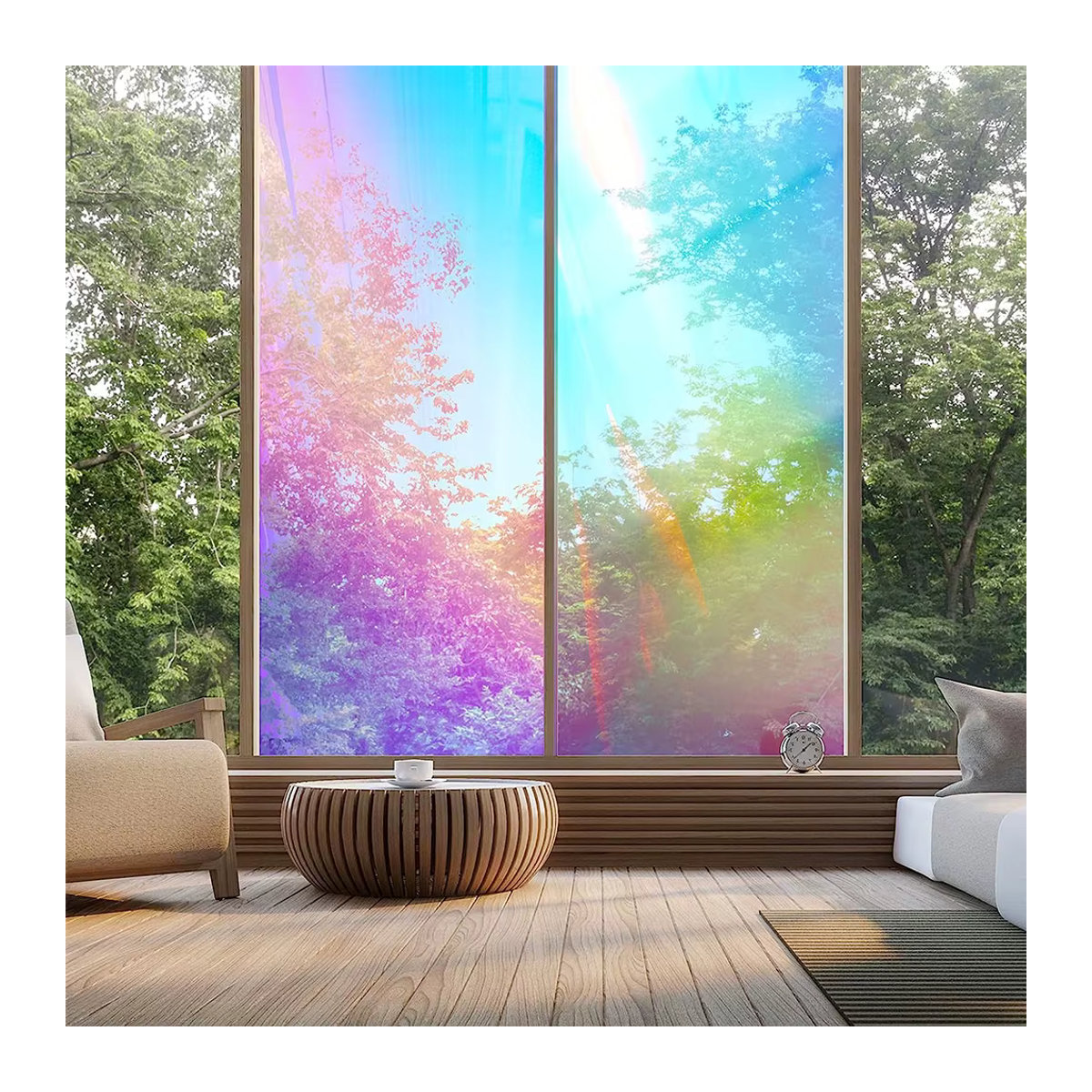 Findohope Holografische Fensterfolie Selbstklebend Transparent Mehrfarbig B/H: 30 x 30 cm - Bild 4