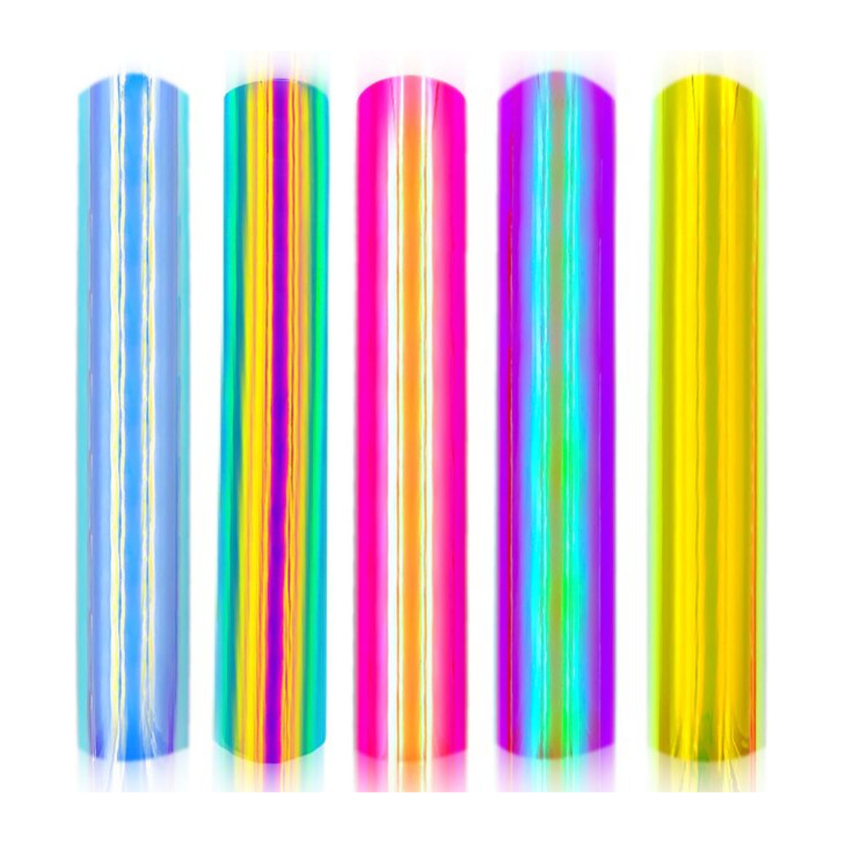 Findohope Holografischer Farbverlauf Vinyl Aufkleber für DIY Bastelarbeiten und Weihnachtsdeko, Mehrfarbig, Breite: 30,48 cm, Höhe: 99,06 cm - Bild 1
