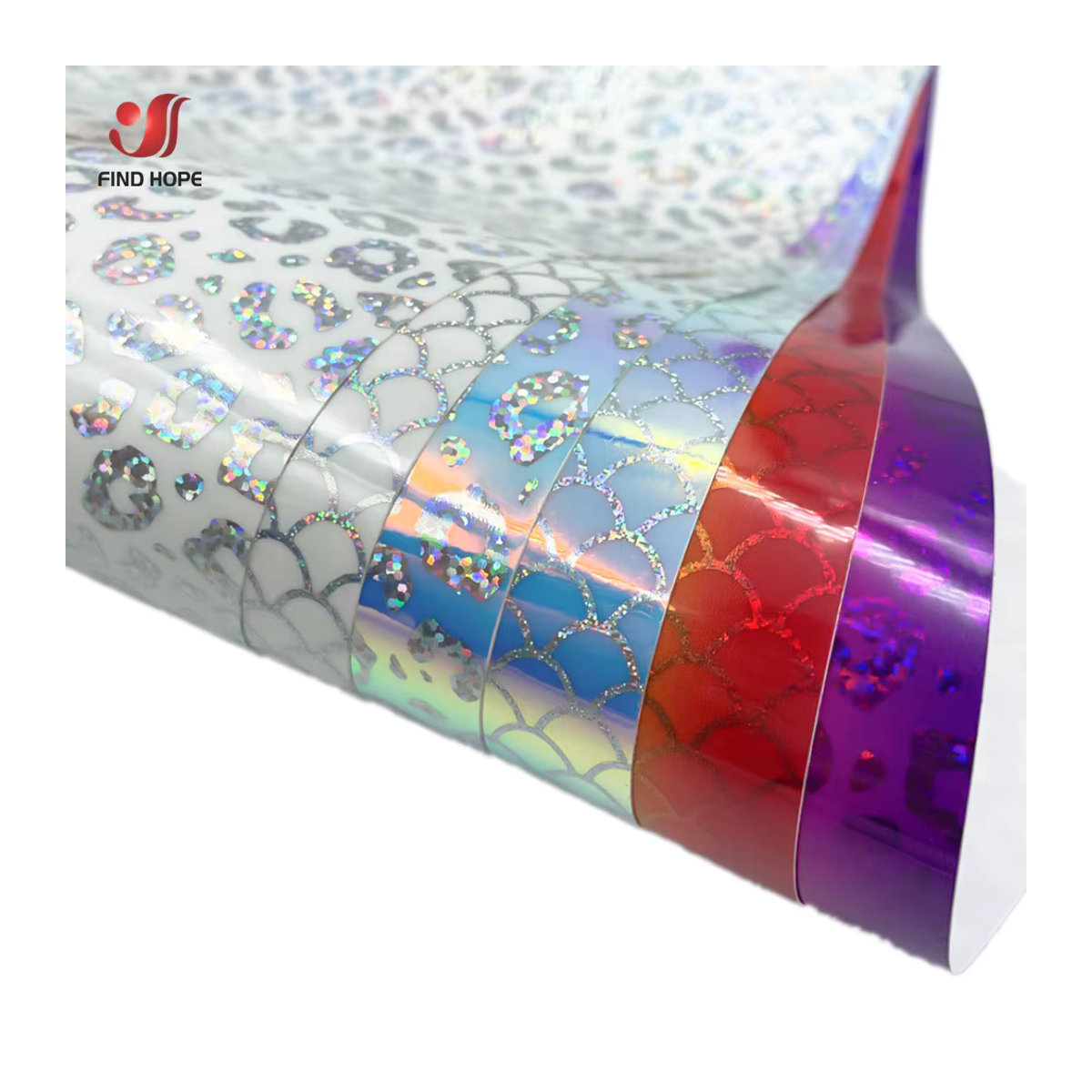 Findohope Selbstklebender Vinyl Aufkleber mit Regenbogen Leopard und Meerjungfrau Motiv in Holografisch, Mehrfarbig und Weiß, B: 30,48 cm x H: 25,4 cm - Bild 3