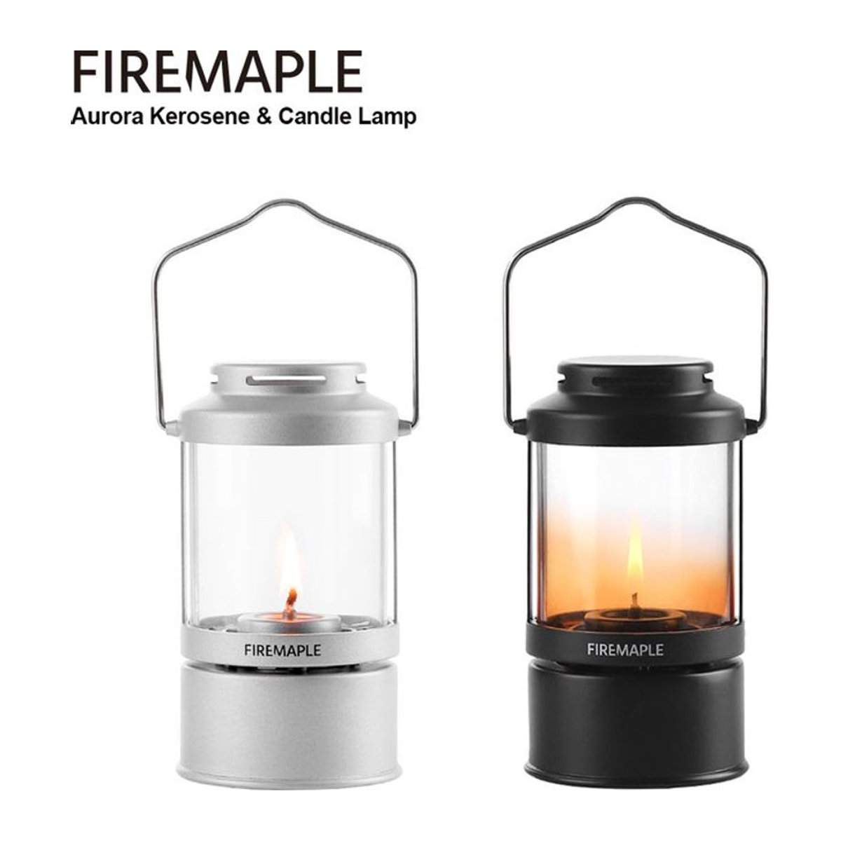 Fire-Maple Aurora Öl- und Kerzenlampe im Vintage-Design aus Metall und Glas, Schwarz/Silber, 100 ml - Bild 1