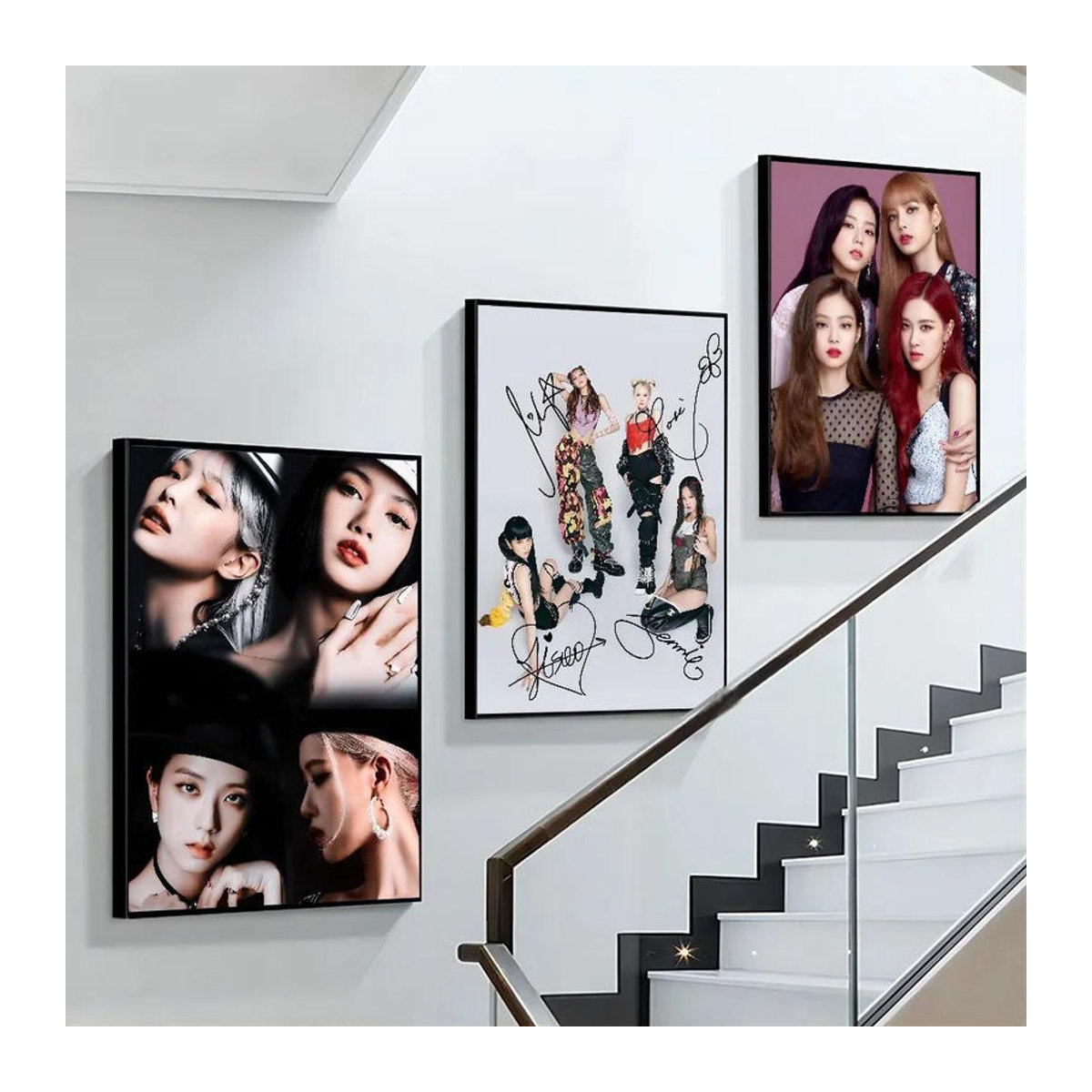 First Art Museum Kpop Girlgroup Blackpink Leinwandbild Porträt Wandkunst für dein Wohnzimmer, mehrfarbig, B: 50 cm, H: 70 cm, rahmenlos - Bild 3