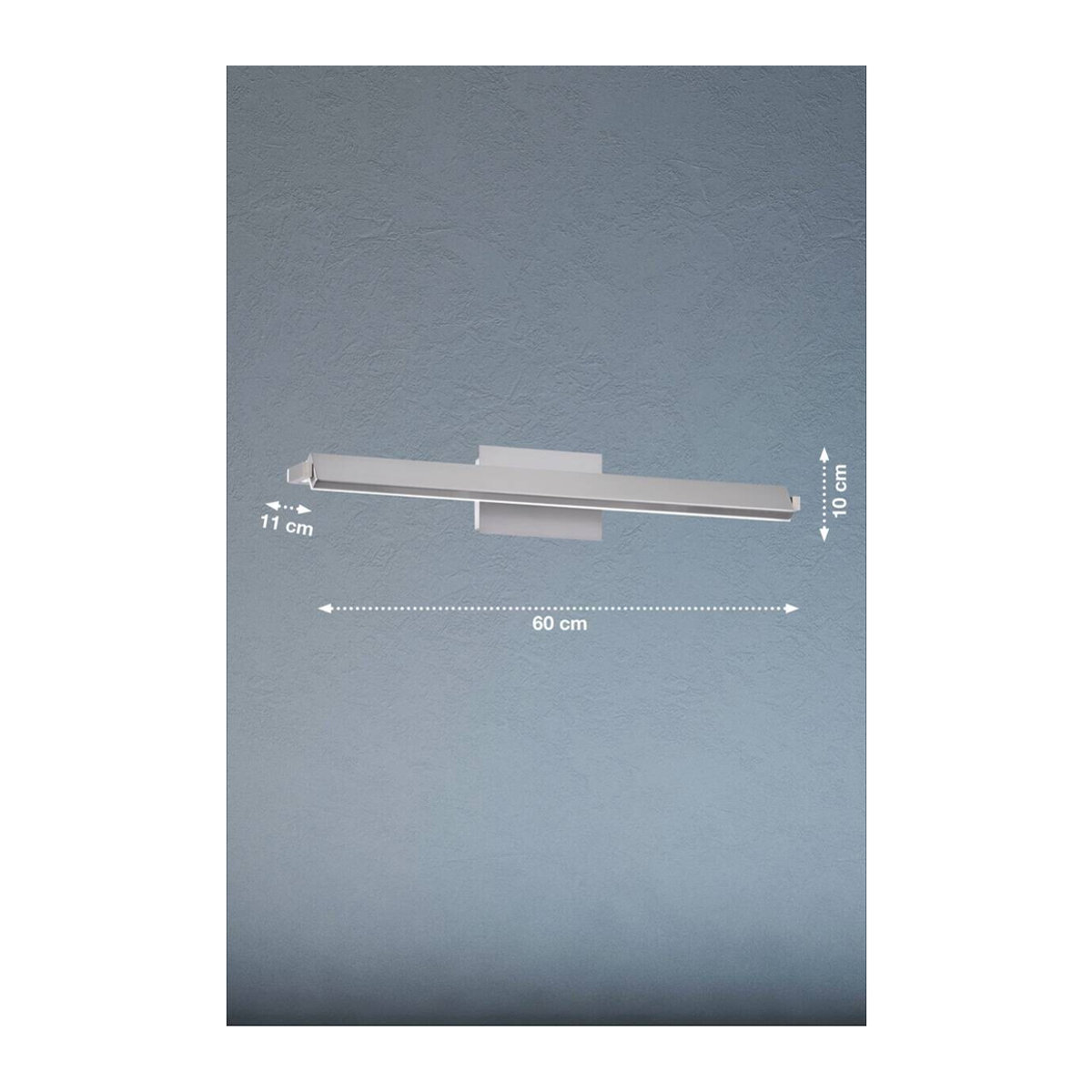 Fischer & Honsel LED-Wandleuchte in Weiß und Nickel matt aus Metall und Acryl, minimalistisches Design, B/H/T: 60 x 10 x 11 cm - Bild 3