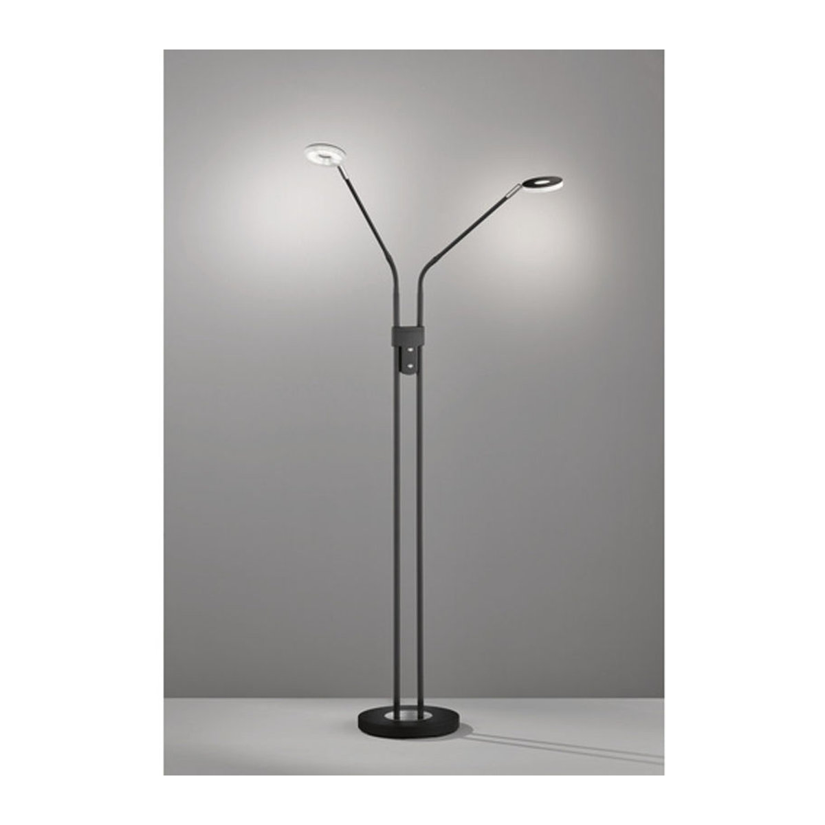 Fischer & Honsel Stehleuchte Dent aus Metall in Schwarz mit integrierter LED und neutralweißem Licht, Höhe: 150 cm - Bild 4