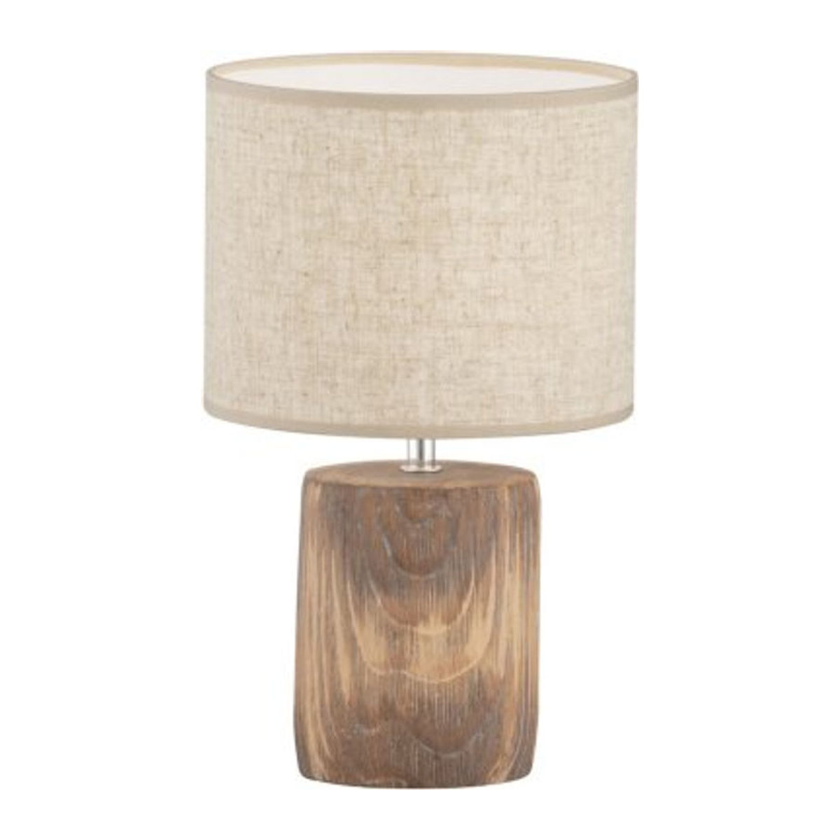 Fischer & Honsel Tischleuchte Malik in Braun und Beige mit Leinen- und Beton-Elementen, Höhe: 35 cm, E14 - Bild 1