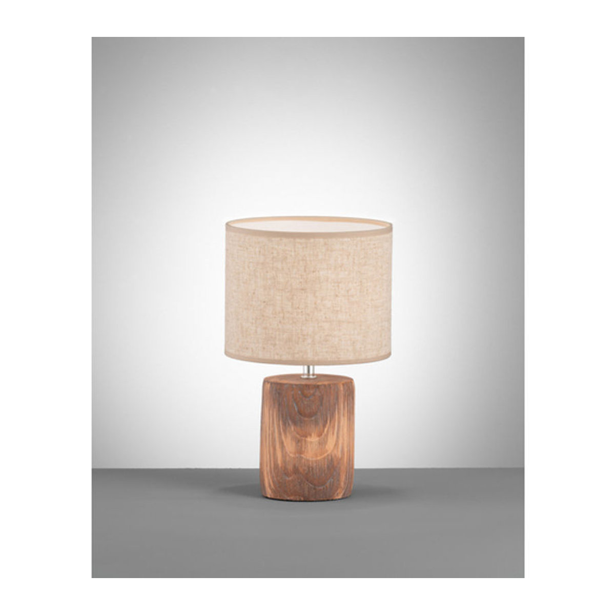 Fischer & Honsel Tischleuchte Malik in Braun und Beige mit Leinen- und Beton-Elementen, Höhe: 35 cm, E14 - Bild 3