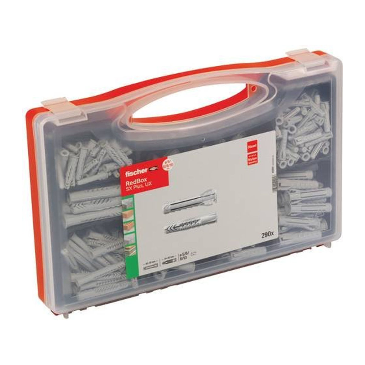 Fischer UX/SX Dübelsortiment 40991 Sortimentsbox für Beton und Kunststoff in Grau mit 290 Stück - Bild 1