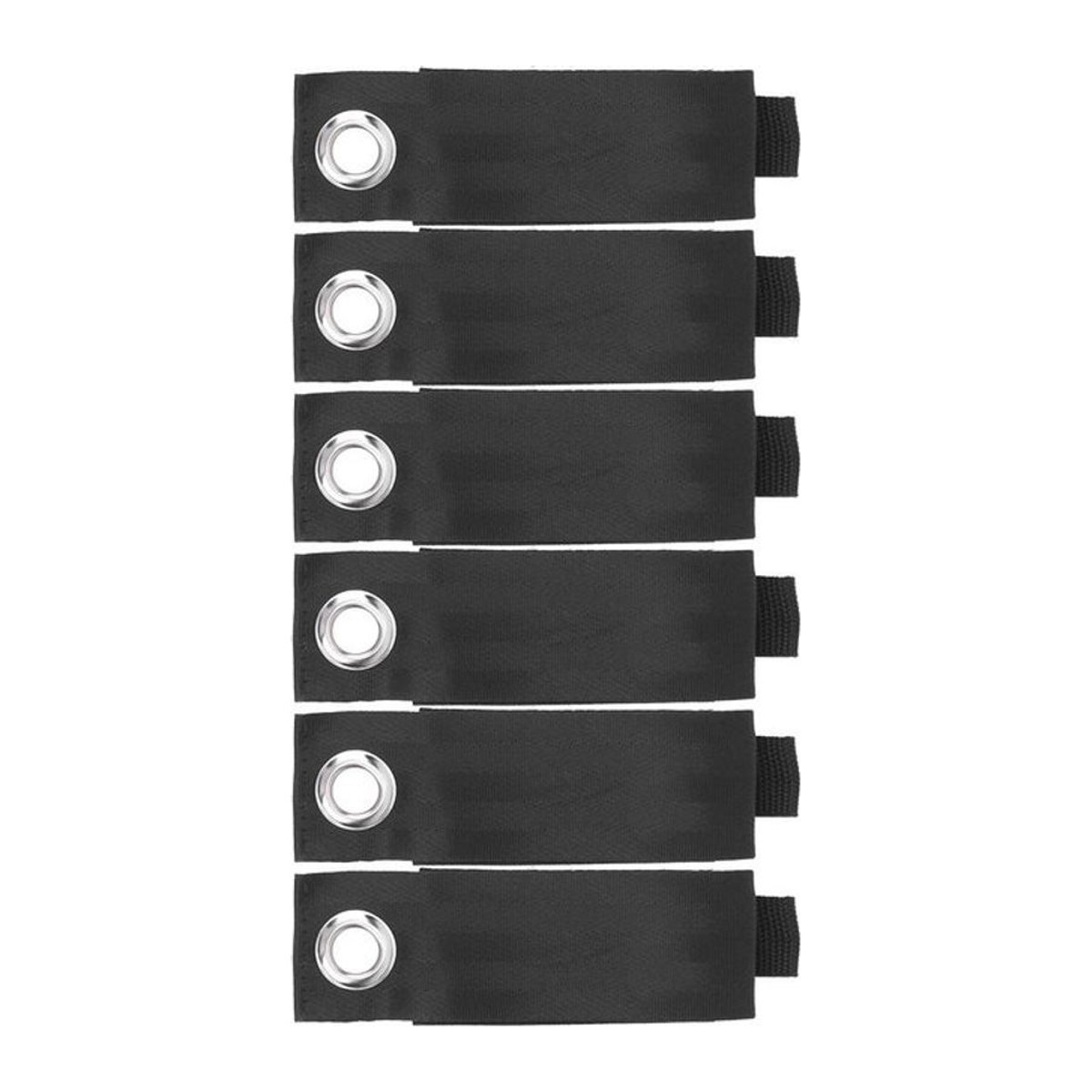 Fishine 6er Set Kabelorganisator aus Nylon mit Metallhaken und Schnallen in Schwarz - Bild 1