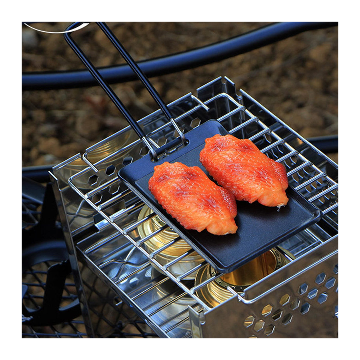 Fishine Mini-Grillschale aus Eisen in Schwarz für Camping und Outdoor - Bild 4