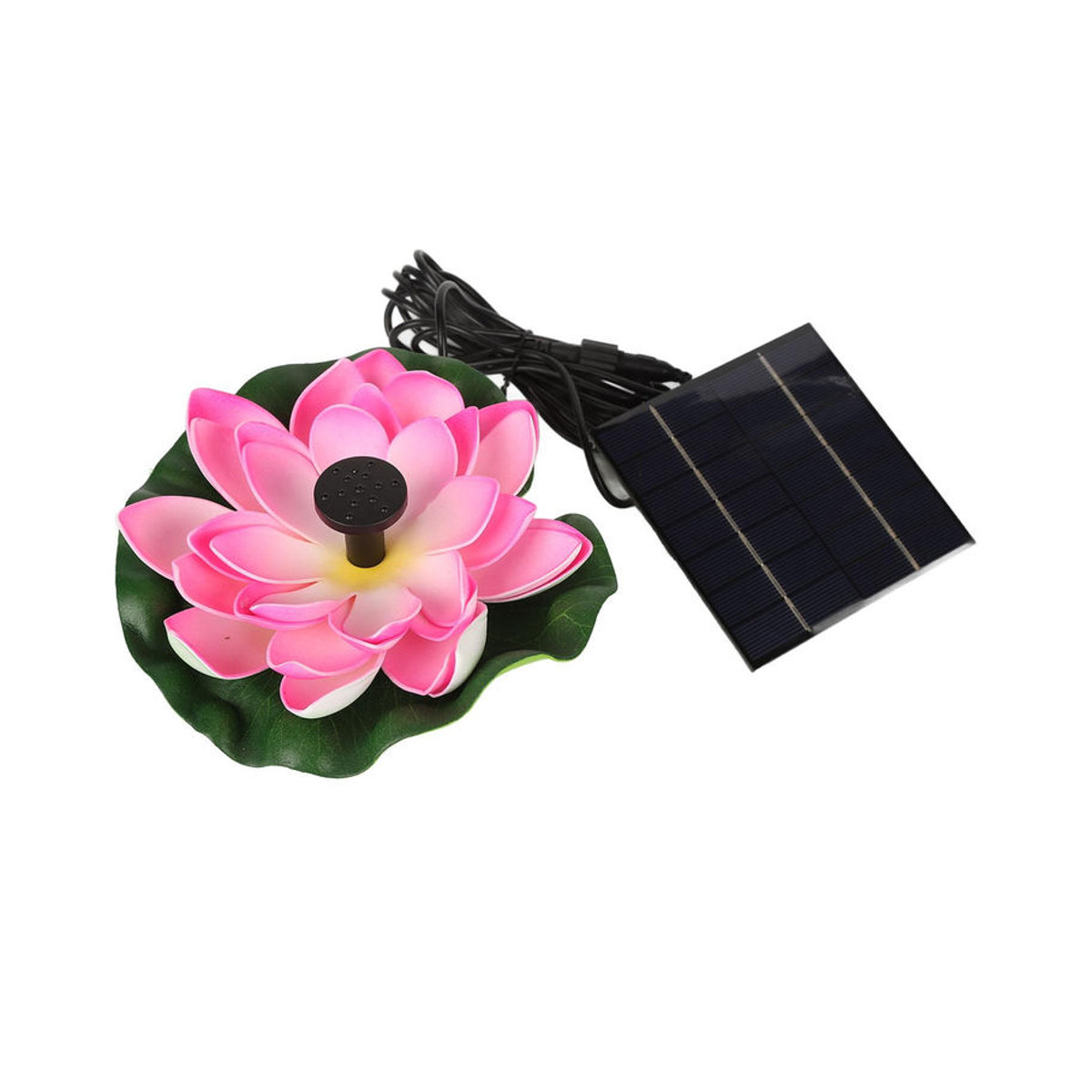 Fishine Solar-Wasserpumpe Lotusblume Rosa Schwimmender Solar-Vogelbad-Brunnen für Fischteich und Garten - Bild 2