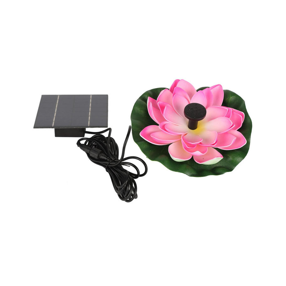 Fishine Solar-Wasserpumpe Lotusblume Rosa Schwimmender Solar-Vogelbad-Brunnen für Fischteich und Garten - Bild 3