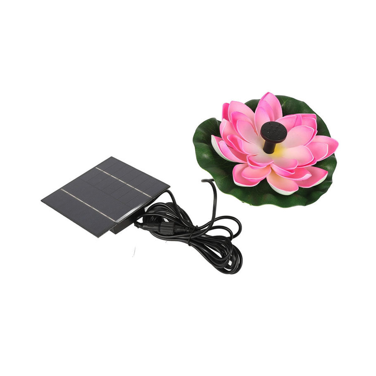 Fishine Solar-Wasserpumpe Lotusblume Rosa Schwimmender Solar-Vogelbad-Brunnen für Fischteich und Garten - Bild 4