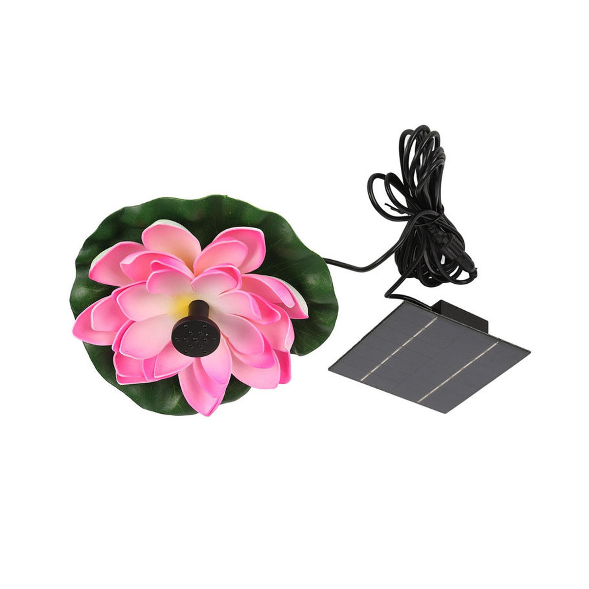 Fishine Solar-Wasserpumpe Lotusblume Rosa Schwimmender Solar-Vogelbad-Brunnen für Fischteich und Garten - Bild 5