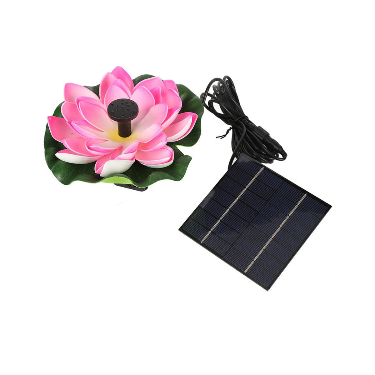 Fishine Solar-Wasserpumpe Lotusblume Rosa Schwimmender Solar-Vogelbad-Brunnen für Fischteich und Garten - Bild 6