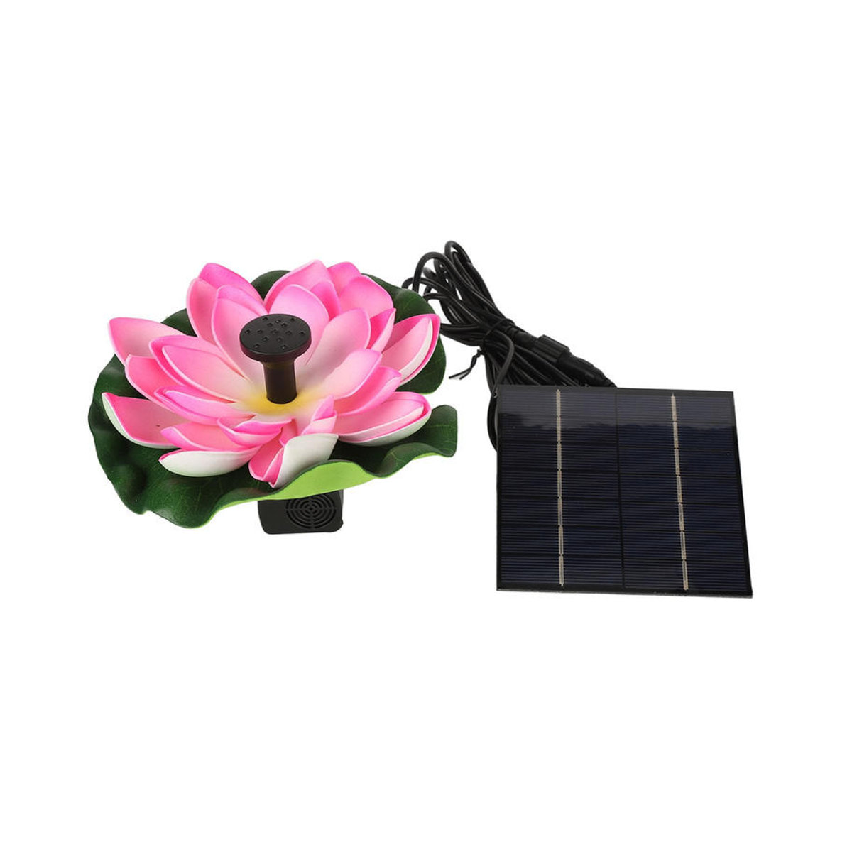 Fishine Solar-Wasserpumpe Lotusblume Rosa Schwimmender Solar-Vogelbad-Brunnen für Fischteich und Garten - Bild 7