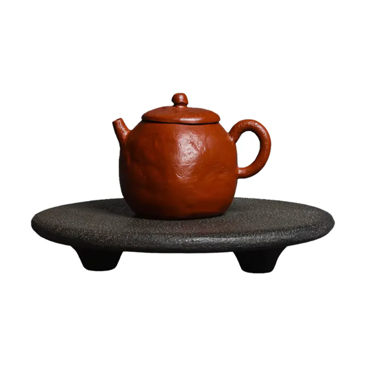 Fiteo Teekannenständer aus natürlichem Basalt in Braun, handgefertigtes rundes Design im orientalischen Stil für die chinesische Teezeremonie und Zen-Dekoration - Bild 6