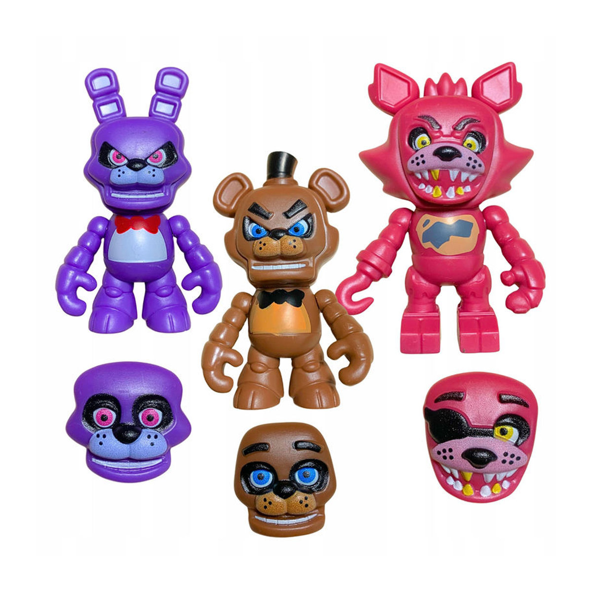 Five Nights At Freddy's Figuren Set mit 5 austauschbaren Gesichtern von Super Merchant in Mehrfarbig - Bild 2