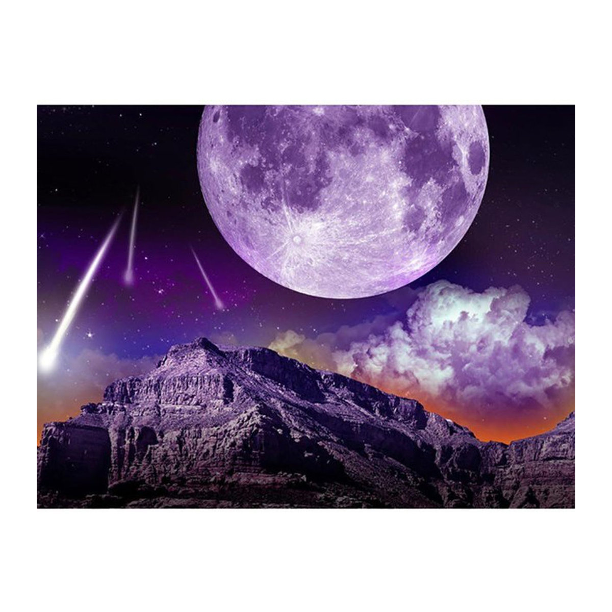 FIYO 5D Diamantmalerei DIY Kreuzstich Planet Landschaft Bild in Lila, B x H: 20 x 30 cm - Bild 1