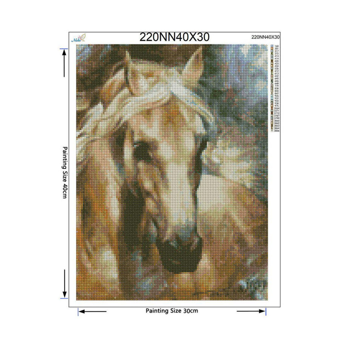 FIYO 5D Diamond Painting Set Pferd Motiv, Mehrfarbig, Wanddekoration, B/H: 20 x 30 cm - Bild 2