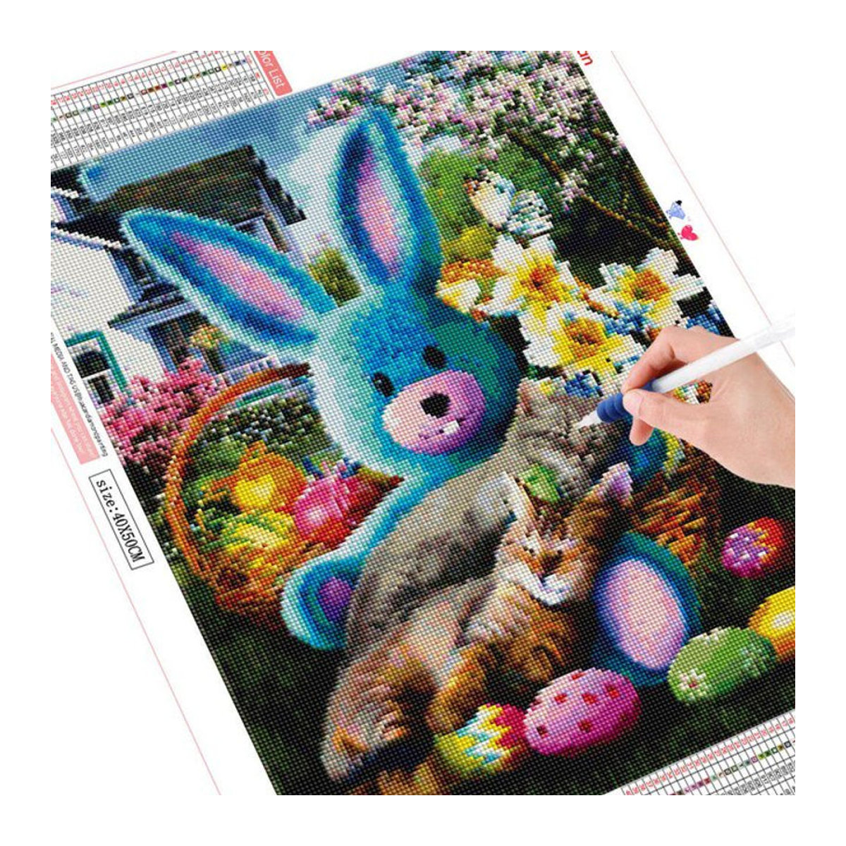 FIYO 5D DIY Diamant-Stickerei Katze als Kunst Malerei Set mit Tierprint in Mehrfarbig, B/H: 20 x 30 cm - Bild 3