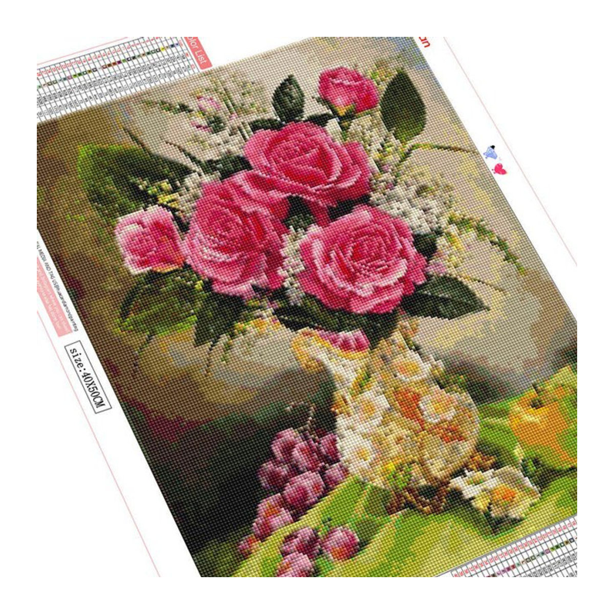FIYO 5D DIY Diamantmalerei Mosaik Blume mit quadratischen Bohrern, mehrfarbig, B/H: 20 x 30 cm - Bild 5