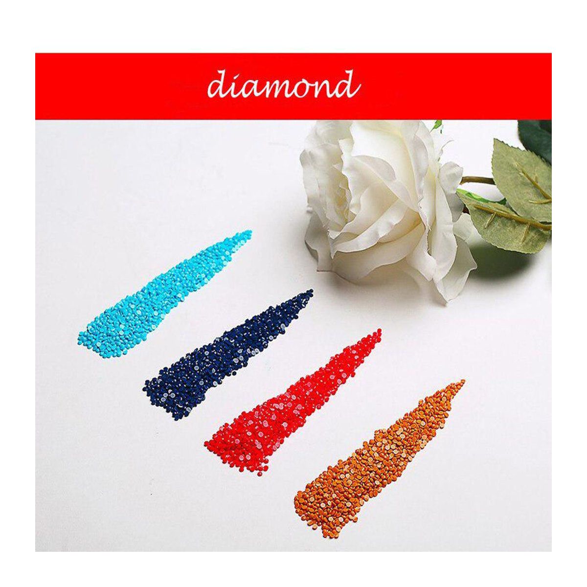 FIYO 5D DIY Diamond Painting Set mit buntem Blumenmuster, Rundes Stickbild aus Kunststoff und Canvas, B/H: 20 x 30 cm - Bild 1