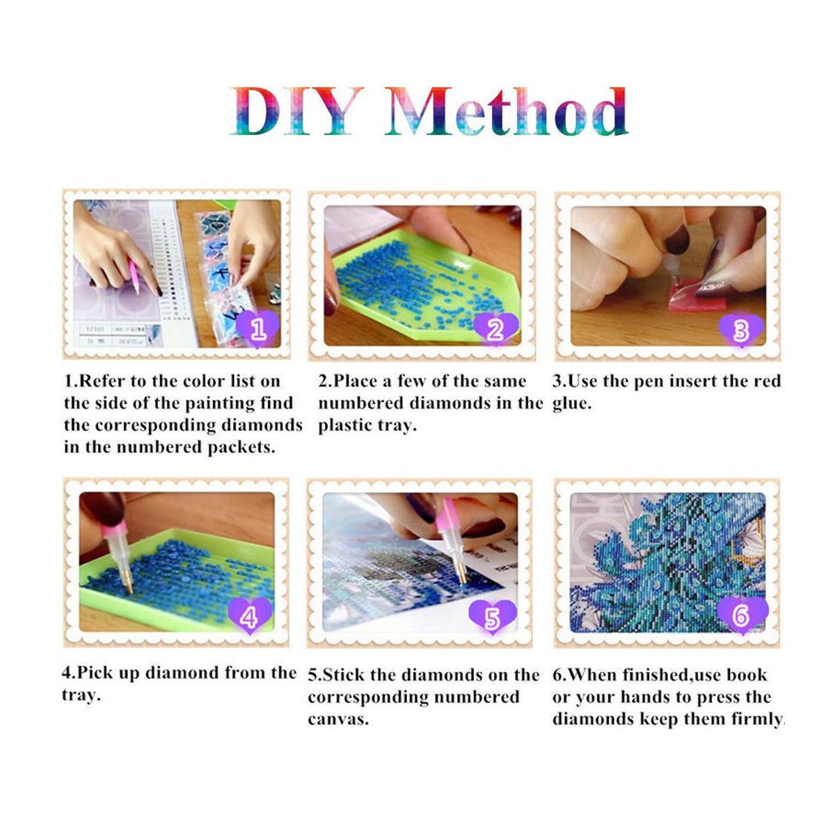 FIYO 5D DIY Diamond Painting Set mit Regenschirm-Motiv, Mehrfarbig, B/H: 30 x 20 cm - Bild 4