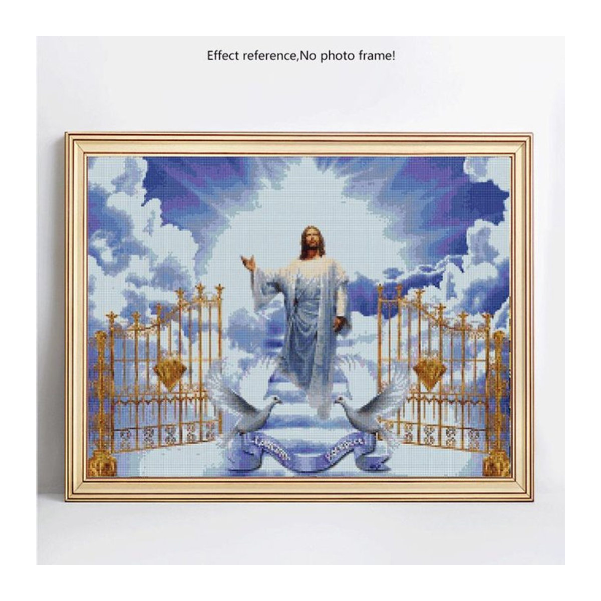 FIYO 5D DIY Diamond Painting Set Motiv Religion Porträt in Blau, Leinwand Querformat, B/H: 30 x 30 cm - Bild 1