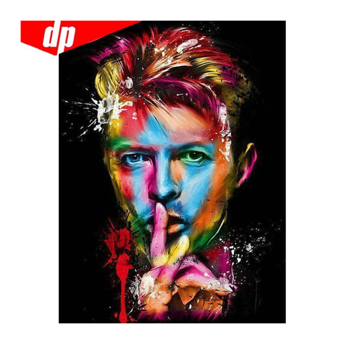 FIYO Diamant-Stickerei Kit David Bowie 5D Diamant-Gemälde, mehrfarbig, B: 40 cm, H: 50 cm - Bild 1