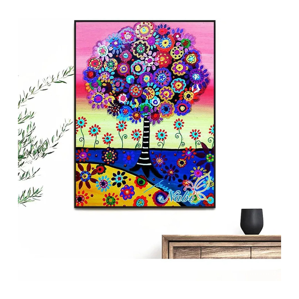 FIYO Diamant-Stickerei Set mit Cartoon-Motiv in Mehrfarbig, Rechteckiges Bild aus Kunststoff und Kunstharz, Breite: 30 cm, Höhe: 20 cm - Bild 1