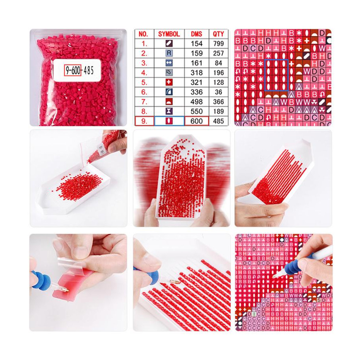 FIYO Diamond Painting 5D DIY Sternenhimmel Motiv in Rot, Breite: 30 cm, Höhe: 20 cm - Bild 1