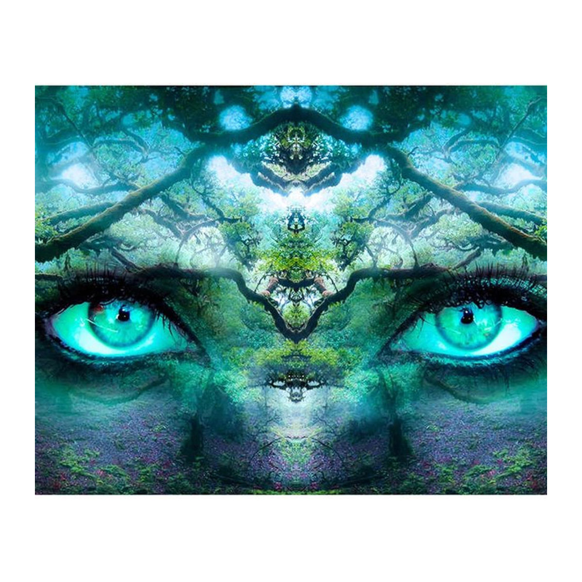 FIYO Diamond Painting Abstraktes Augen Motiv als 5D Diamant-Stickerei in Mehrfarbig, B x H: 20 x 30 cm - Bild 1