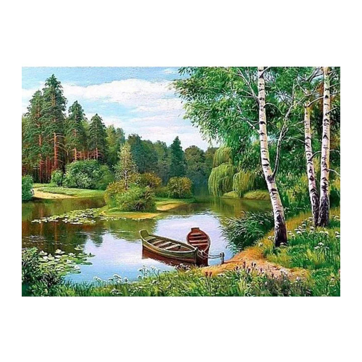 FIYO Diamond Painting Landschaft Wald als 5D Diamantmosaik Dekoration, mehrfarbig, B/H: 30 x 40 cm - Bild 1