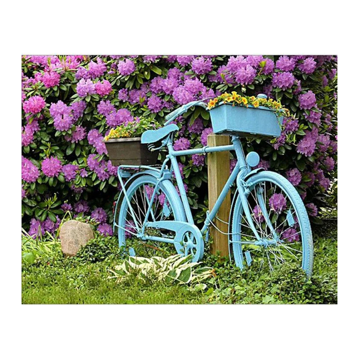 FIYO Diamond Painting Set 5D DIY Blumen und Fahrrad, Mehrfarbig, B/H: 20 x 30 cm - Bild 1