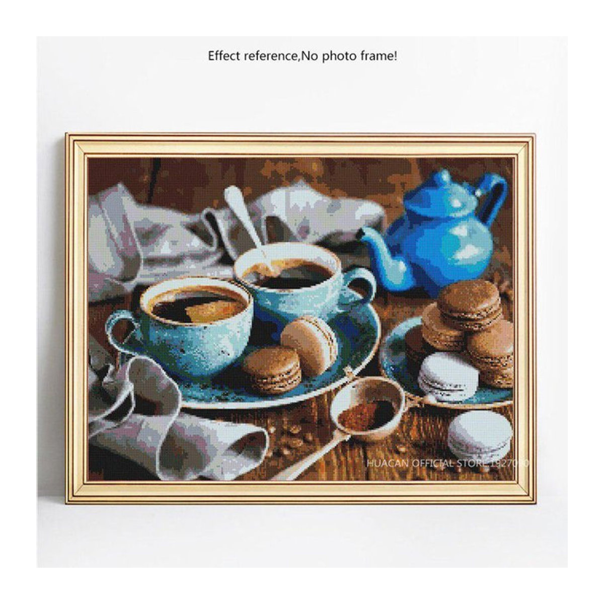 FIYO Diamond Painting Set 5D DIY Café Motiv mit runden Strasssteinen, mehrfarbig, B/H: 20 x 30 cm - Bild 1