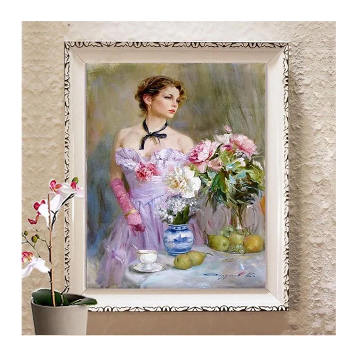 FIYO Diamond Painting Set 5D DIY Diamantmalerei mit quadratischen Steinen, Mosaikkunst Bild in Mehrfarbig, B/H: 20 x 30 cm - Bild 1