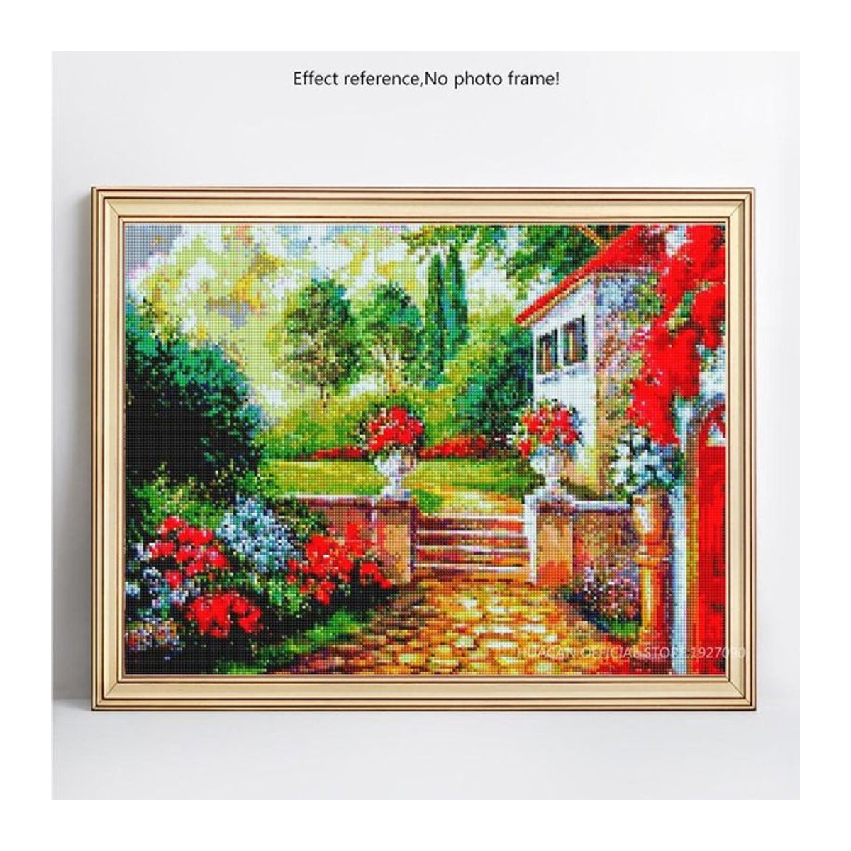 FIYO Diamond Painting Set 5D Frühling Landschaft mit runden Diamanten, Mehrfarbige Mosaik-Stickerei zur Dekoration, B/H: 20 x 30 cm - Bild 1