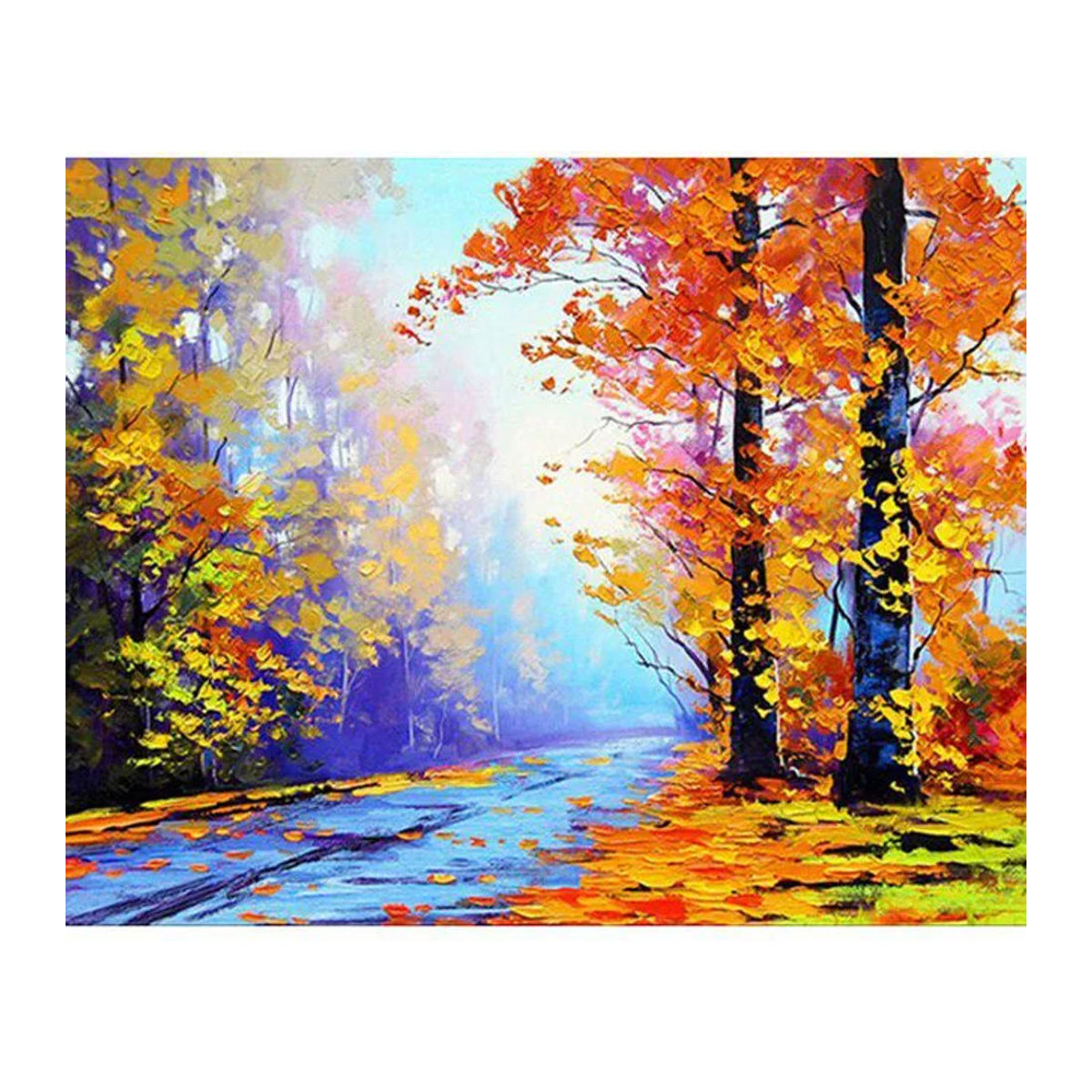 FIYO Diamond Painting Set 5D Herbstlandschaft als DIY Malset mit Stickmotiv, mehrfarbig, B/H: 20 x 30 cm - Bild 1