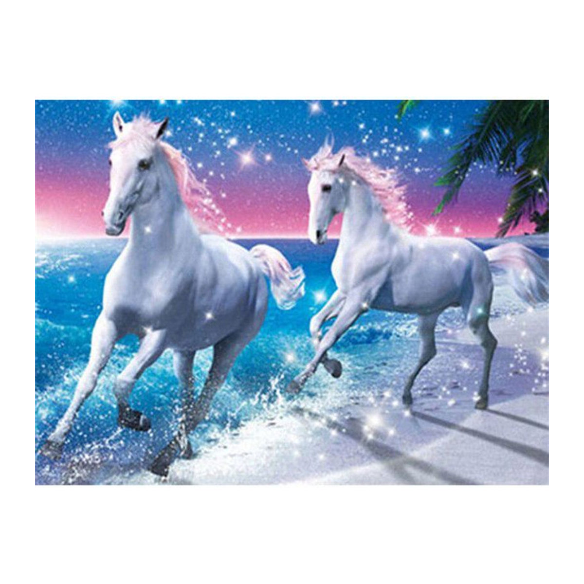 FIYO Diamond Painting Set 5D mit Pferde-Motiv, DIY Strass-Stickerei aus Kunstharz, mehrfarbig, B x H: 20 x 30 cm - Bild 1