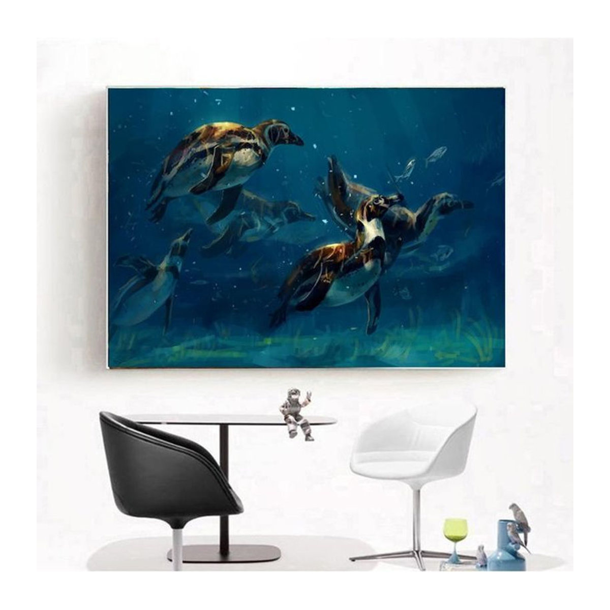 FIYO Diamond Painting Set Abstraktes Tier Motiv in Blau, 5D Mosaik Wanddekoration mit Strass, B/H: 20 x 30 cm - Bild 1