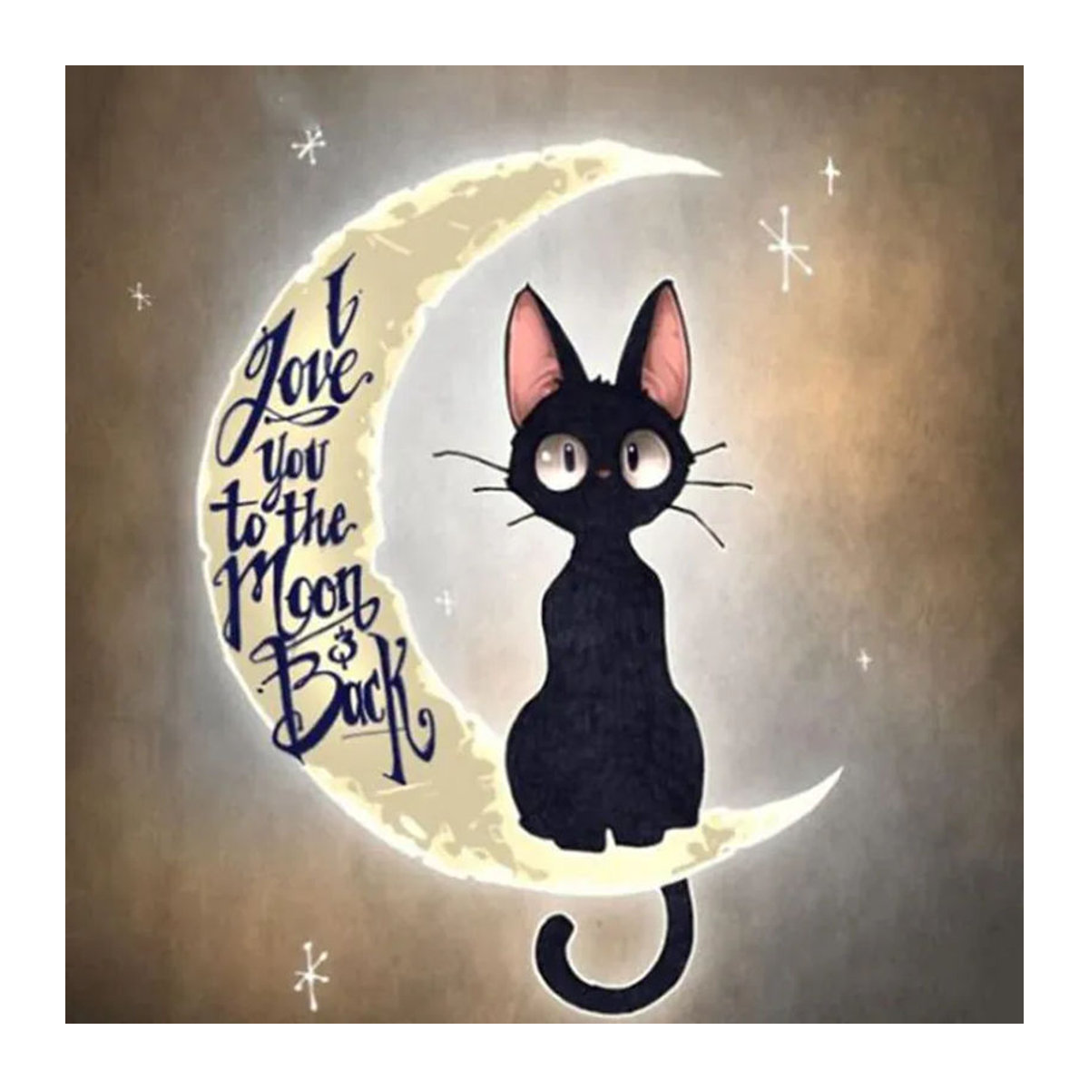 FIYO Diamond Painting Set Cartoon Katze Mond in Mehrfarbig, 3D Stickerei Kreuzstich Dekoration, B/B: 30 x 30 cm - Bild 1