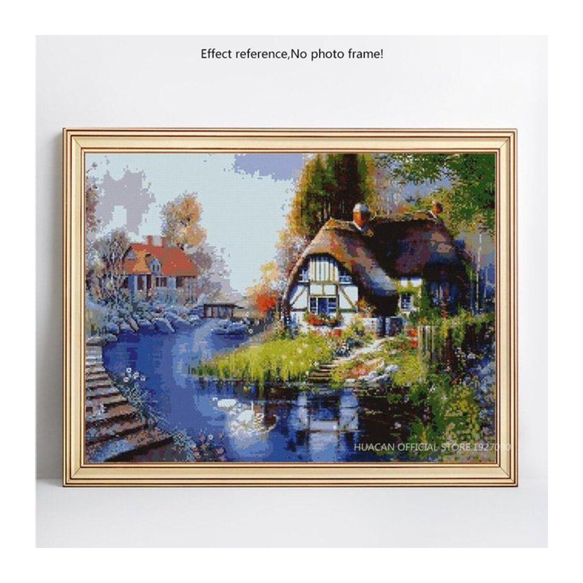 FIYO Diamond Painting Set Dorf Motiv 5D DIY Strass Stickerei B/H: 20 x 30 cm mehrfarbig - Bild 1